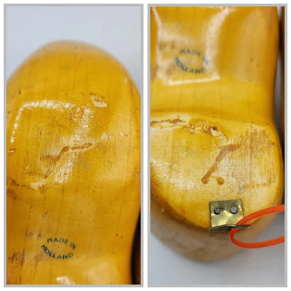 Dutch Wooden Clogs Handmade Holland Windmill MidCentury Souvenir Decor Vintage - Picture 11 of 14